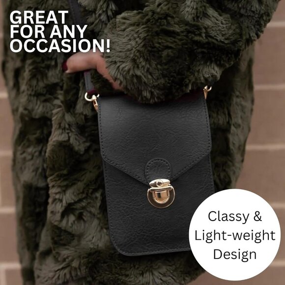 Versatile Women's Crossbody Phone Wallet - Featherlight Faux Leather Design - Picture 4 of 6